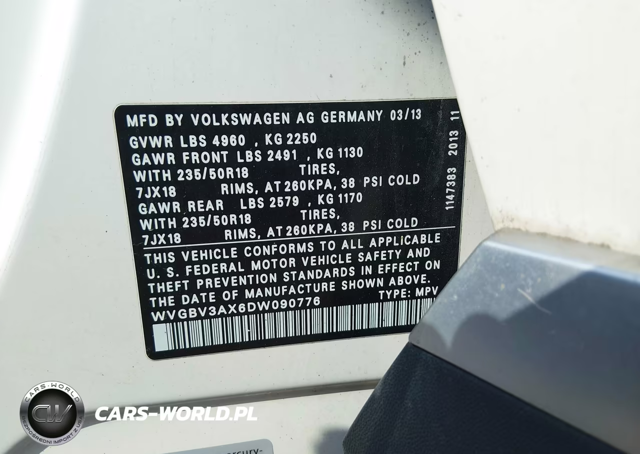 2013 Volkswagen Tiguan Se VIN:WVGBV3AX6DW090776 - 9