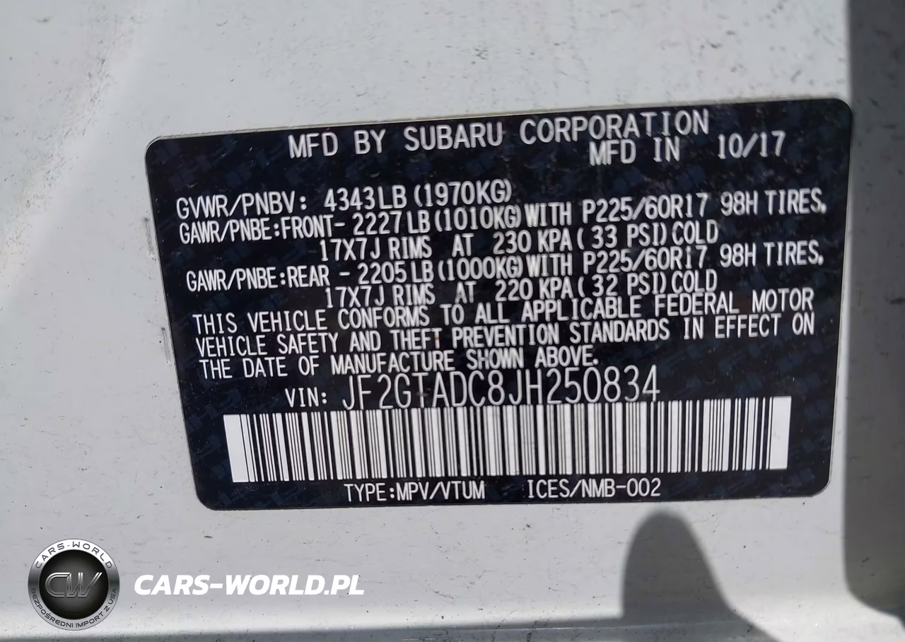 2018 Subaru Crosstrek 2.0I Premium VIN:JF2GTADC8JH250834 - 9