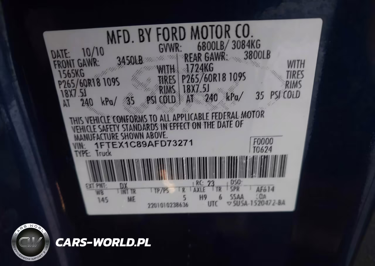 2010 Ford F-150 Xlt VIN:1FTEX1C89AFD73271 - 9