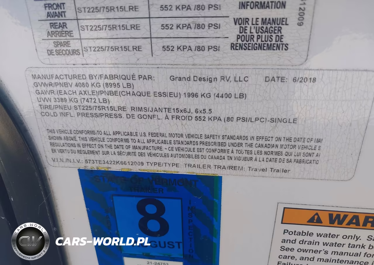 2019 Grand Design Other VIN:573TE3422K6612009 - 9