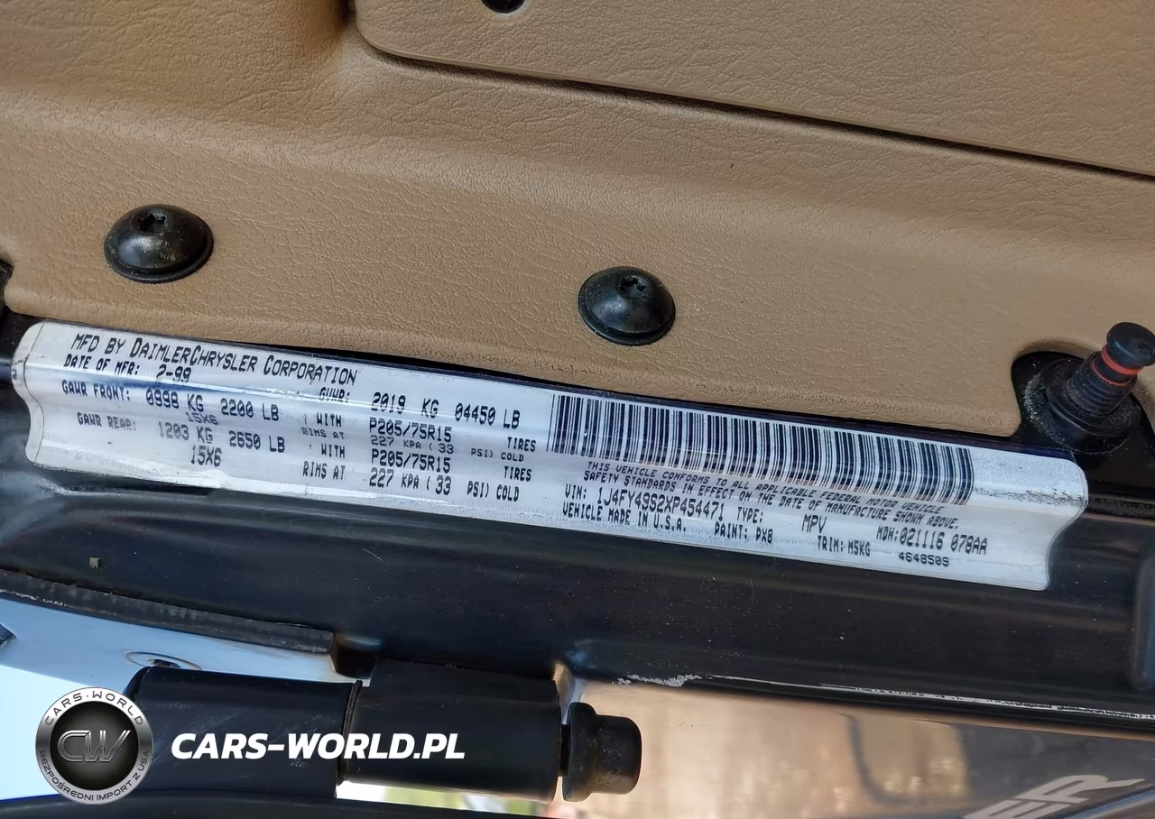 1999 Jeep Wrangler Sahara VIN:1J4FY49S2XP454471 - 9