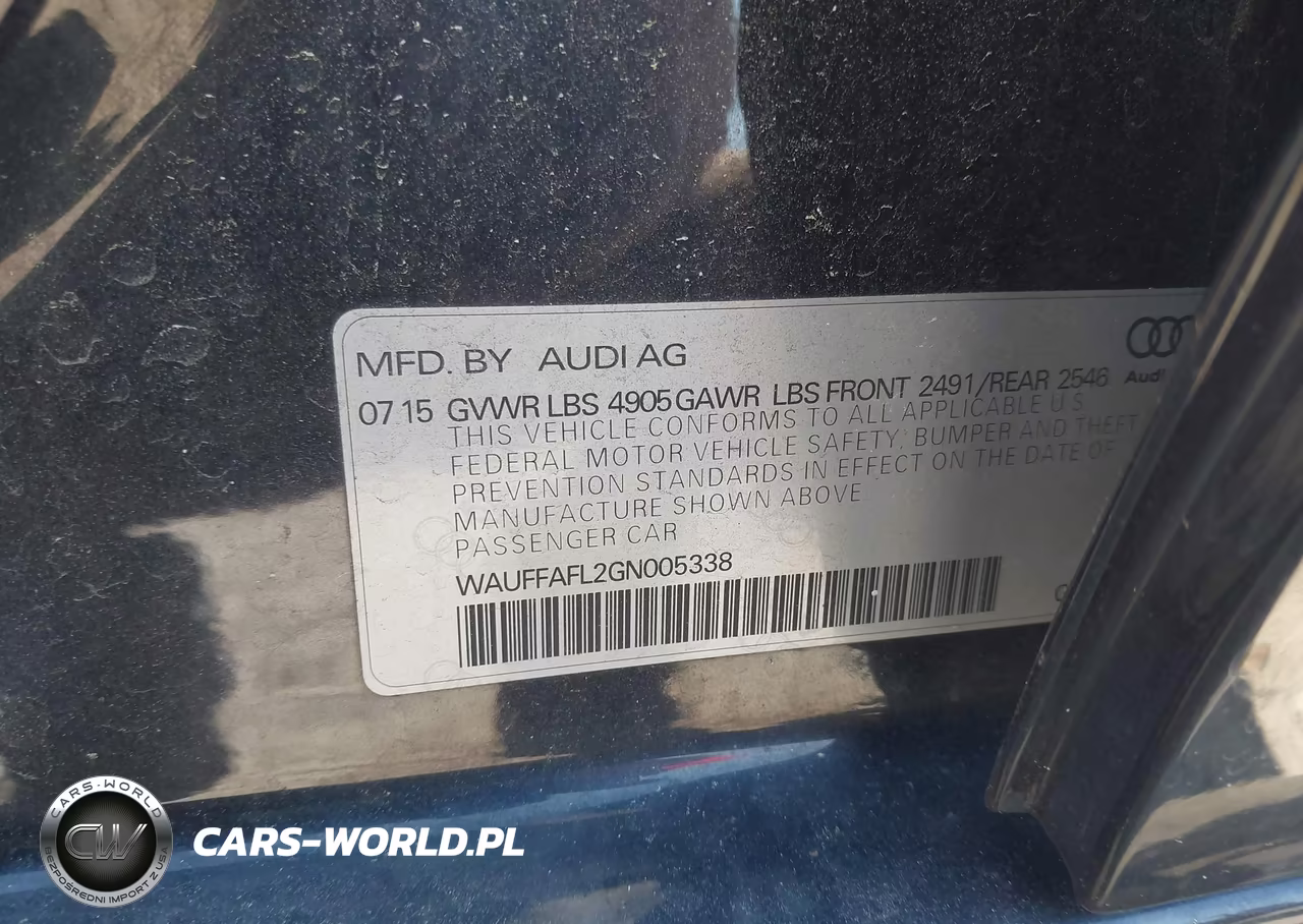2016 Audi A4 Premium Plus VIN:WAUFFAFL2GN005338 - 9