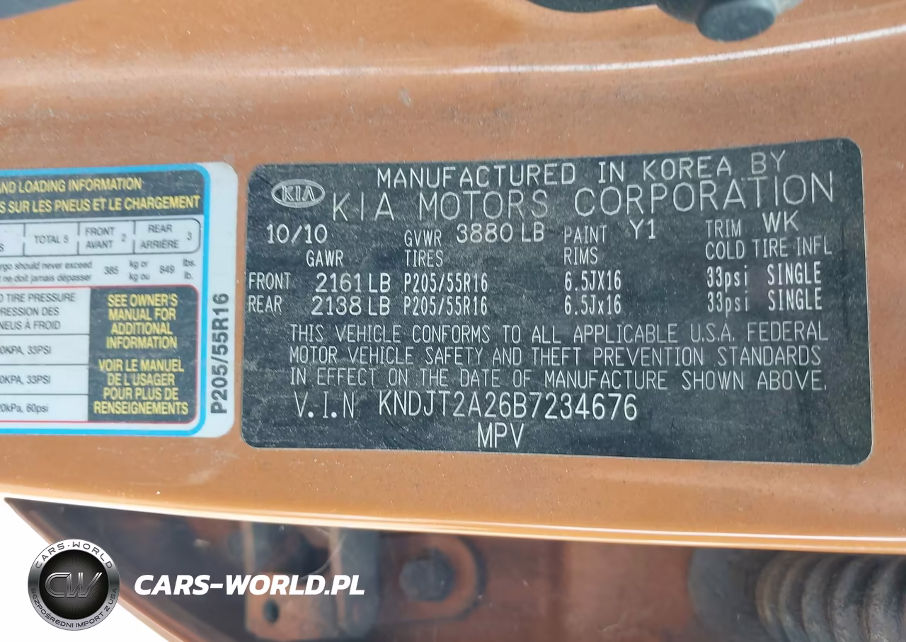 2011 Kia Soul + VIN:KNDJT2A26B7234676 - 9