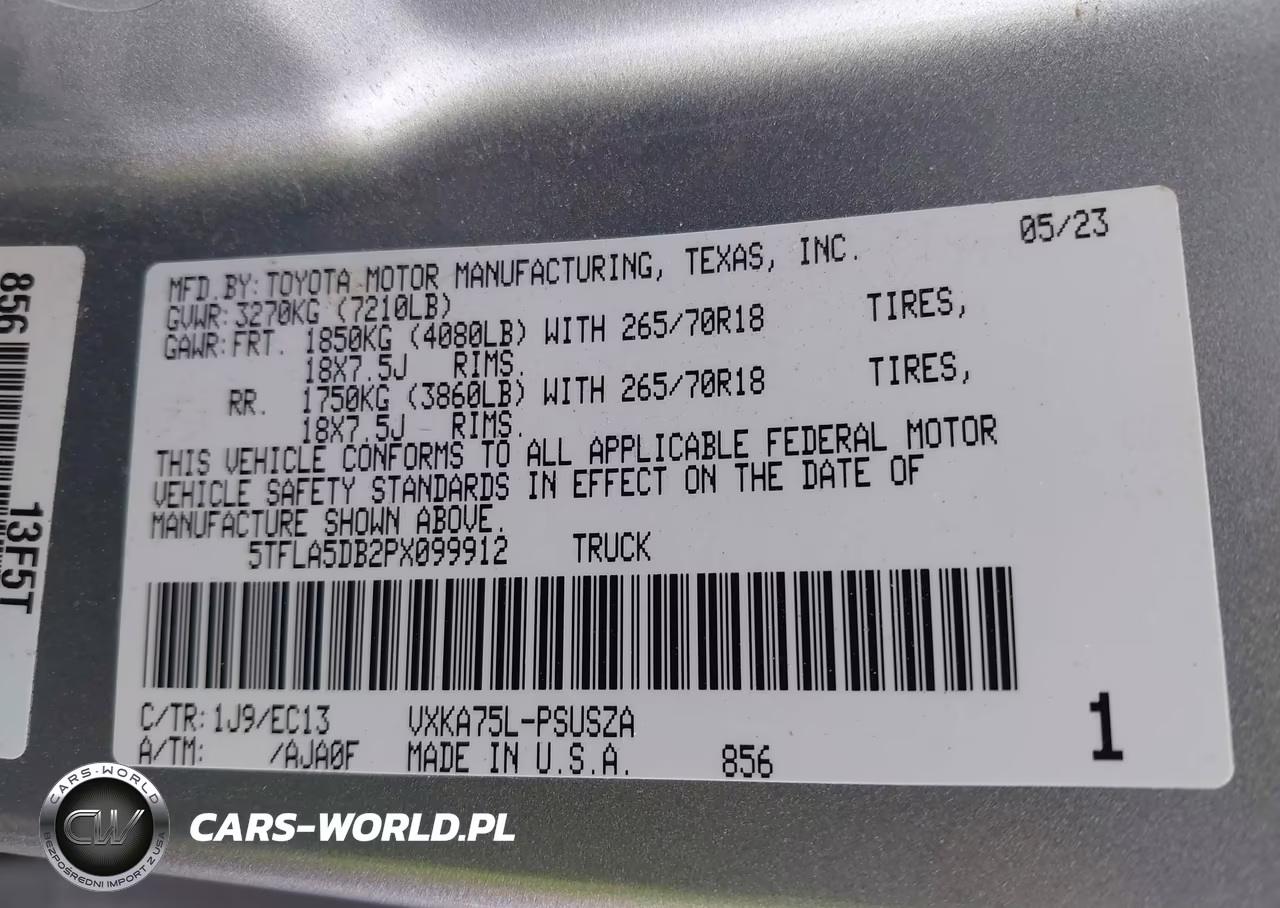 2023 Toyota Tundra Sr5 VIN:5TFLA5DB2PX099912 - 9