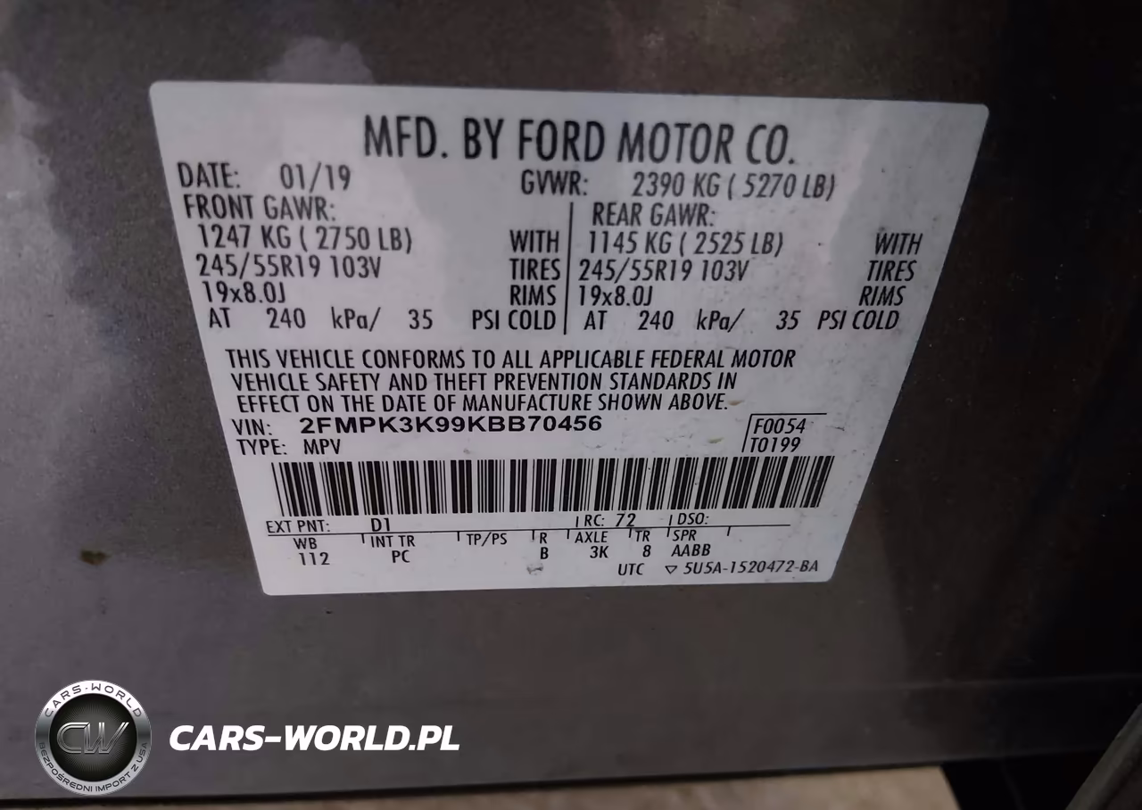 2019 Ford Edge Titanium VIN:2FMPK3K99KBB70456 - 9