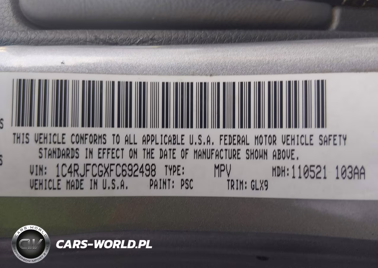 2015 Jeep Grand Cherokee Overland VIN:1C4RJFCGXFC692498 - 9