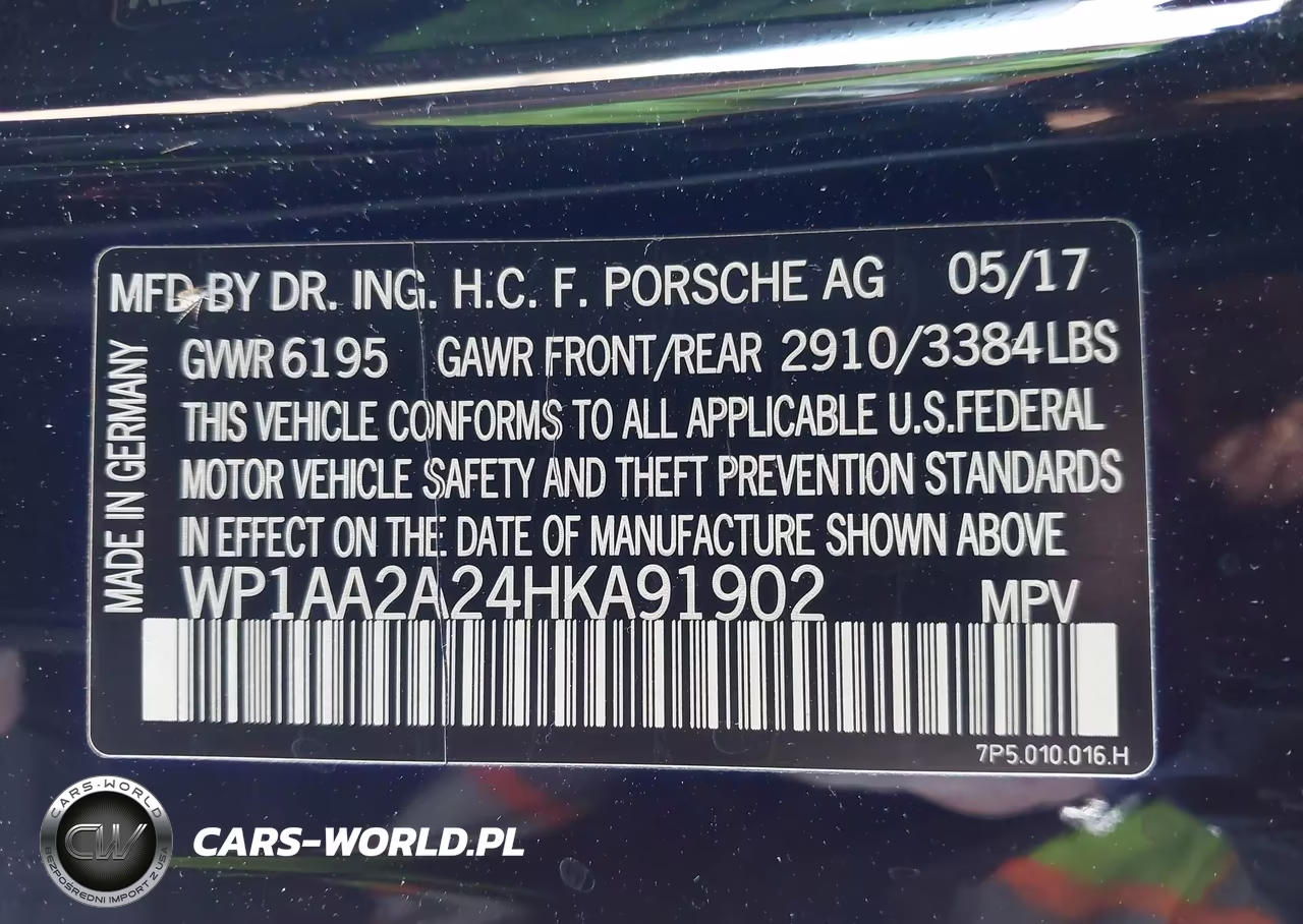 2017 Porsche Cayenne Platinum Edition VIN:WP1AA2A24HKA91902 - 9