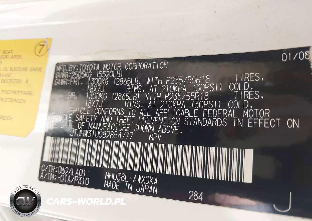 2008 Lexus Rx 400H VIN:JTJHW31U082854777 - 9