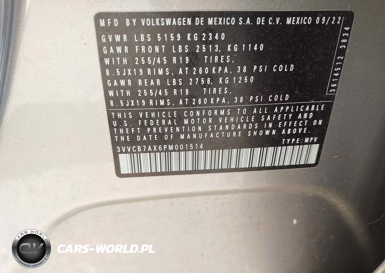 2023 Volkswagen Tiguan 2.0T Se R-Line Black VIN:3VVCB7AX6PM001514 - 9
