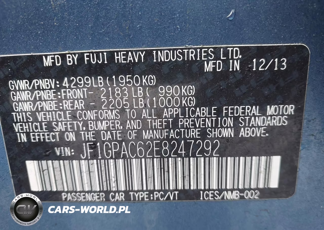 2014 Subaru Impreza 2.0I Premium VIN:JF1GPAC62E8247292 - 9