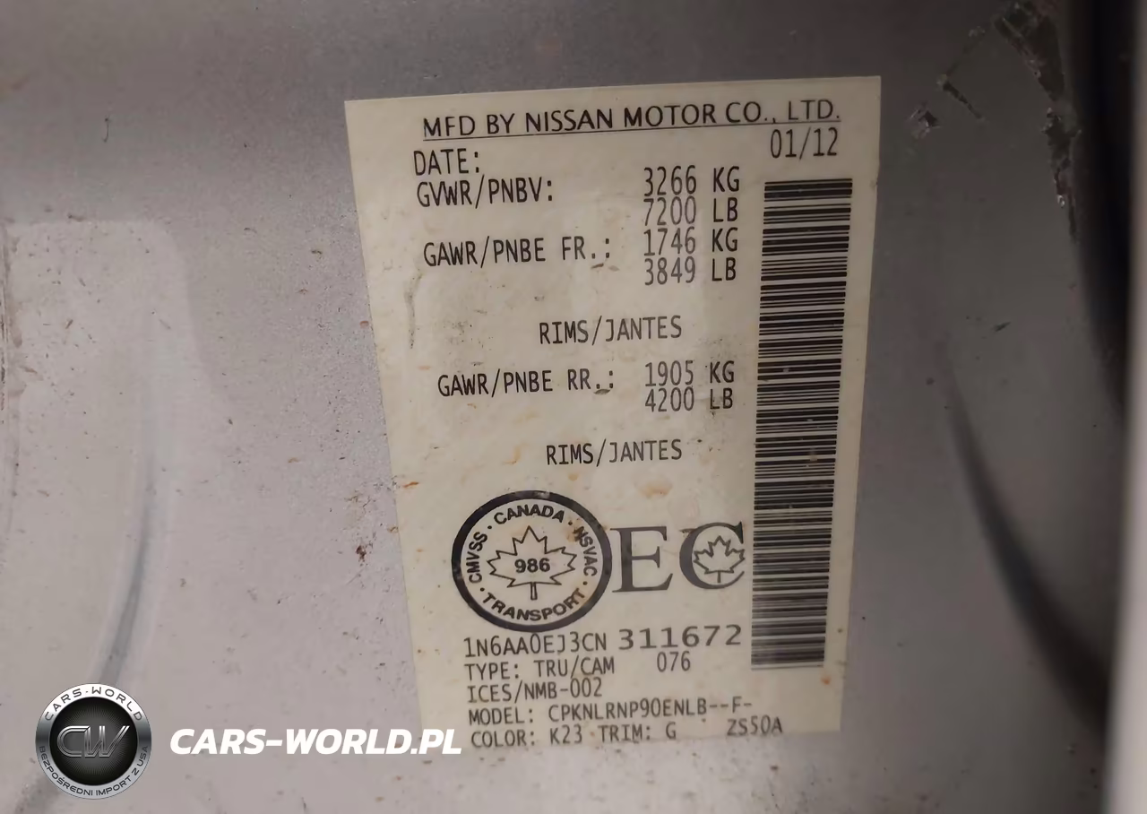 2012 Nissan Titan Pro-4X-S-Sl-Sv VIN:1N6AA0EJ3CN311672 - 9