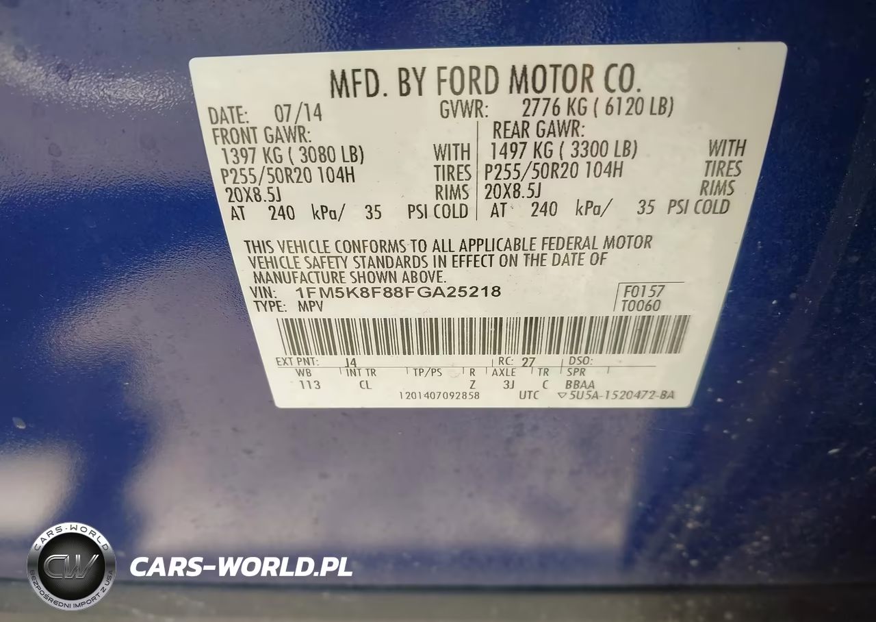 2015 Ford Explorer Limited VIN:1FM5K8F88FGA25218 - 9