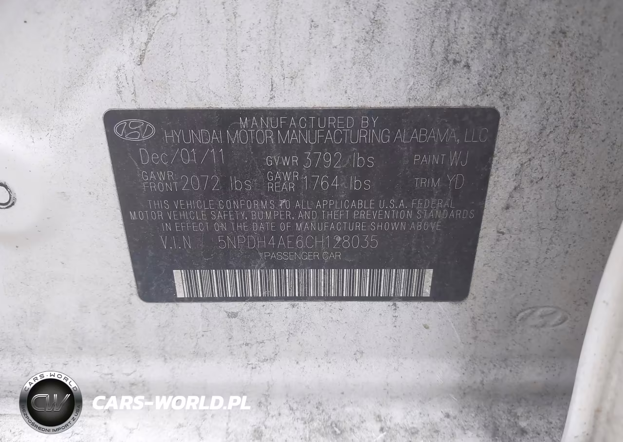 2012 Hyundai Elantra Limited VIN:5NPDH4AE6CH128035 - 9