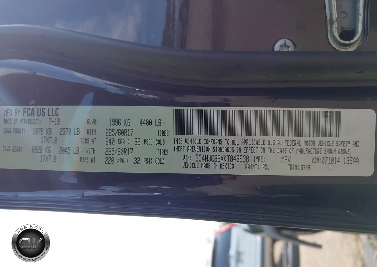 2019 Jeep Compass Latitude Fwd VIN:3C4NJCBBXKT843938 - 9