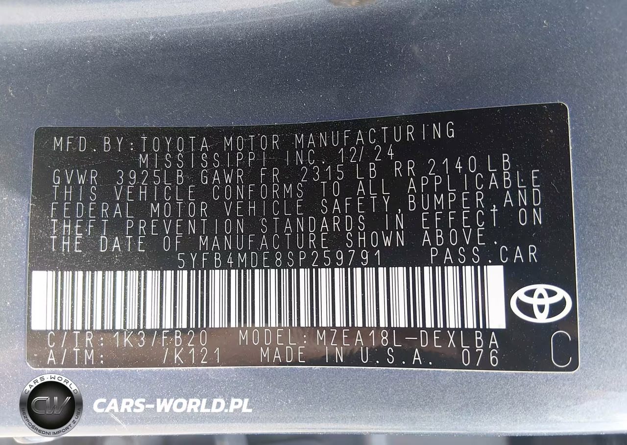 2025 Toyota Corolla Le VIN:5YFB4MDE8SP259791 - 9