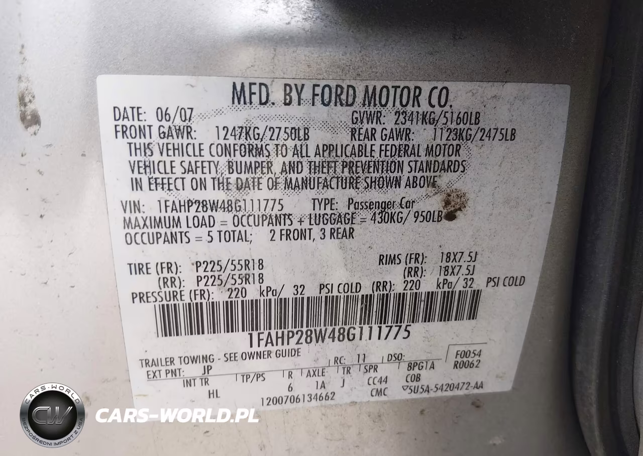2008 Ford Taurus Limited VIN:1FAHP28W48G111775 - 9