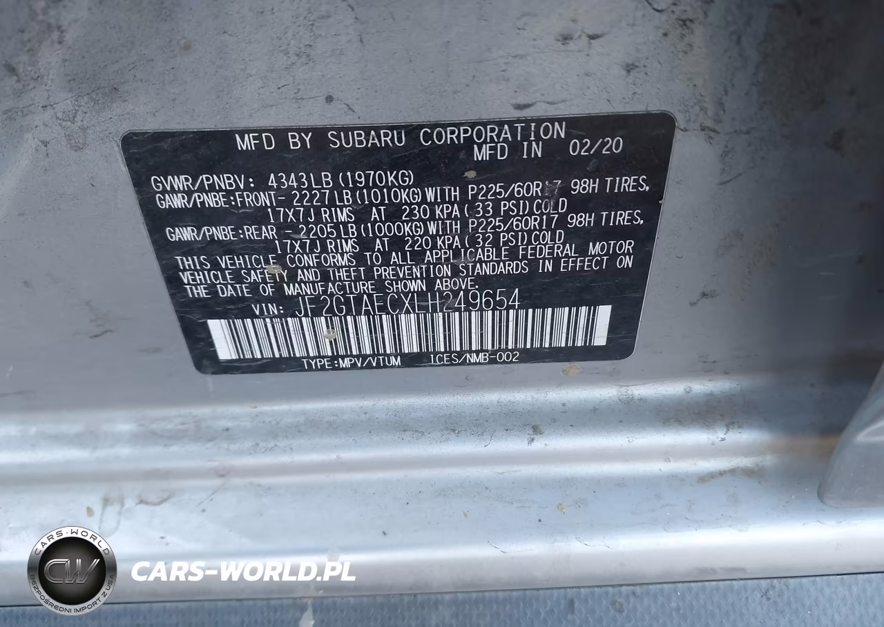 2020 Subaru Crosstrek Premium VIN:JF2GTAECXLH249654 - 9