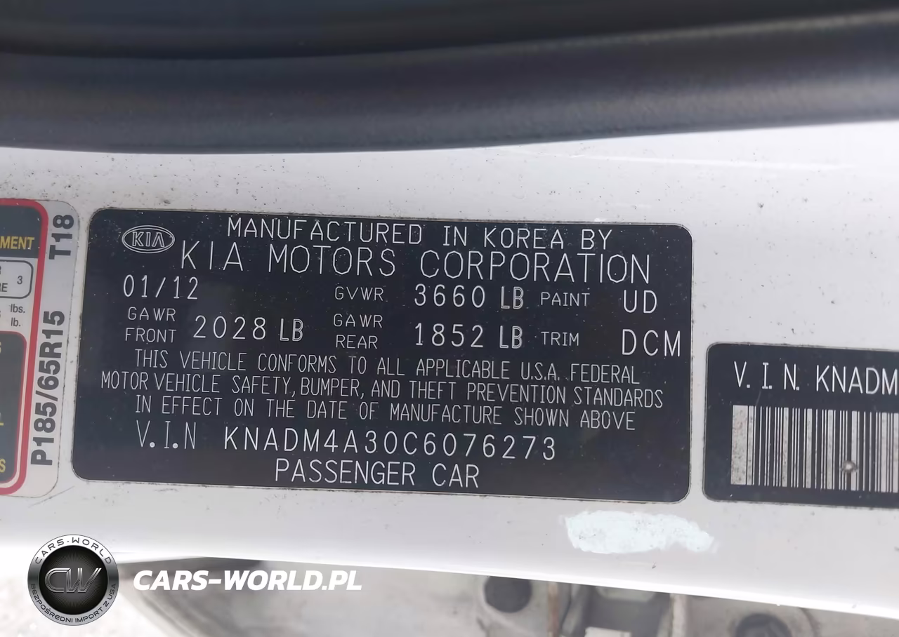 2012 Kia Rio Lx VIN:KNADM4A30C6076273 - 9
