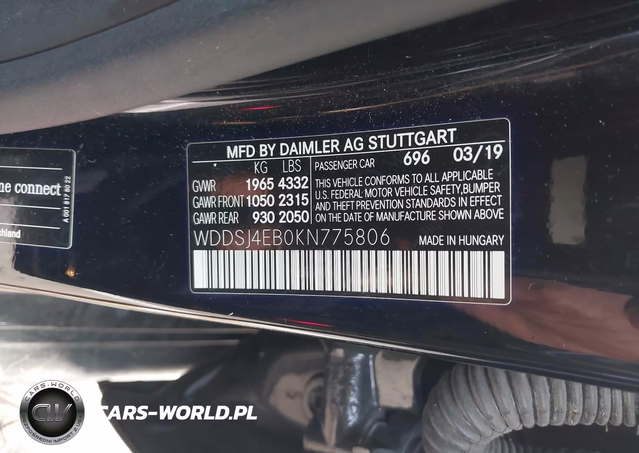2019 Mercedes-Benz Cla 250 VIN:WDDSJ4EB0KN775806 - 9