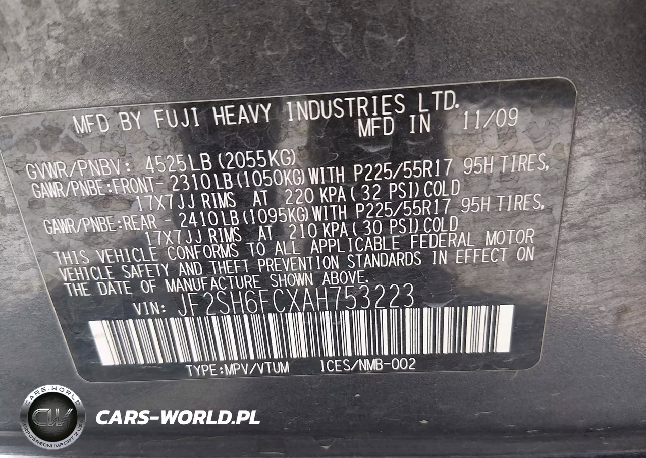 2010 Subaru Forester 2.5Xt Limited VIN:JF2SH6FCXAH753223 - 9