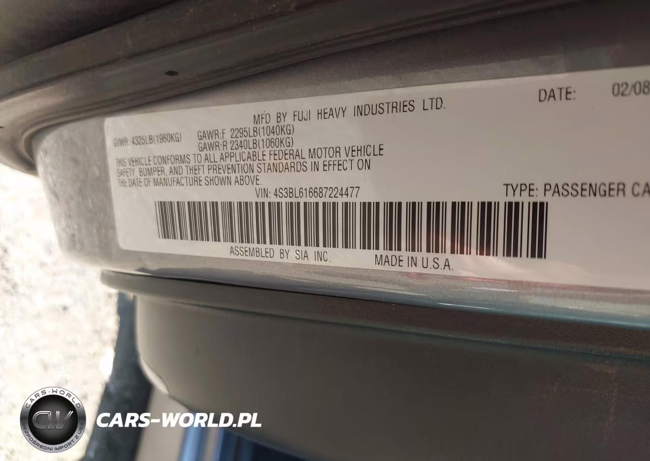 2008 Subaru Legacy (Natl) 2.5I (A4)-Special Edition VIN:4S3BL616687224477 - 9
