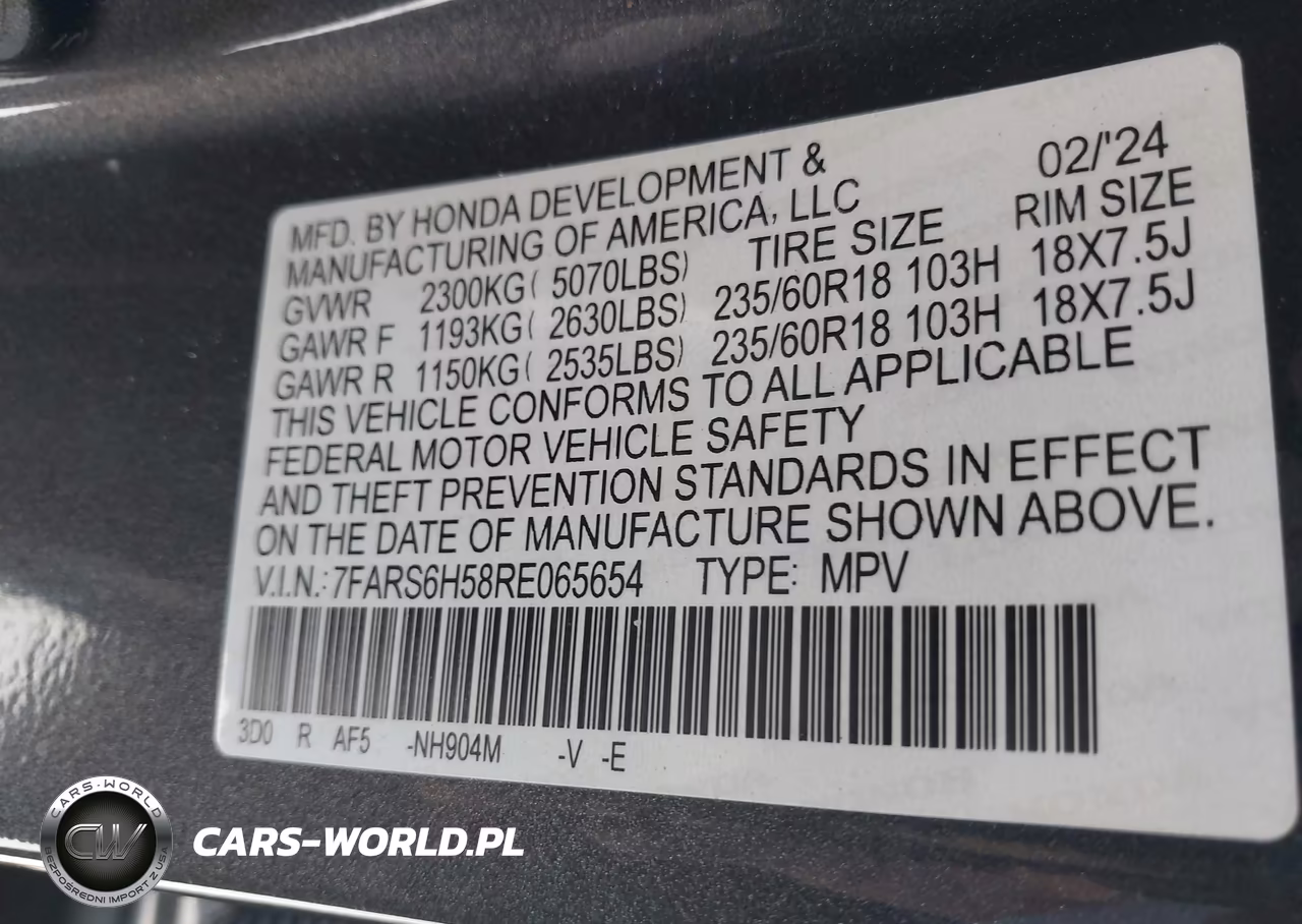 2024 Honda Cr-V Hybrid Sport VIN:7FARS6H58RE065654 - 9