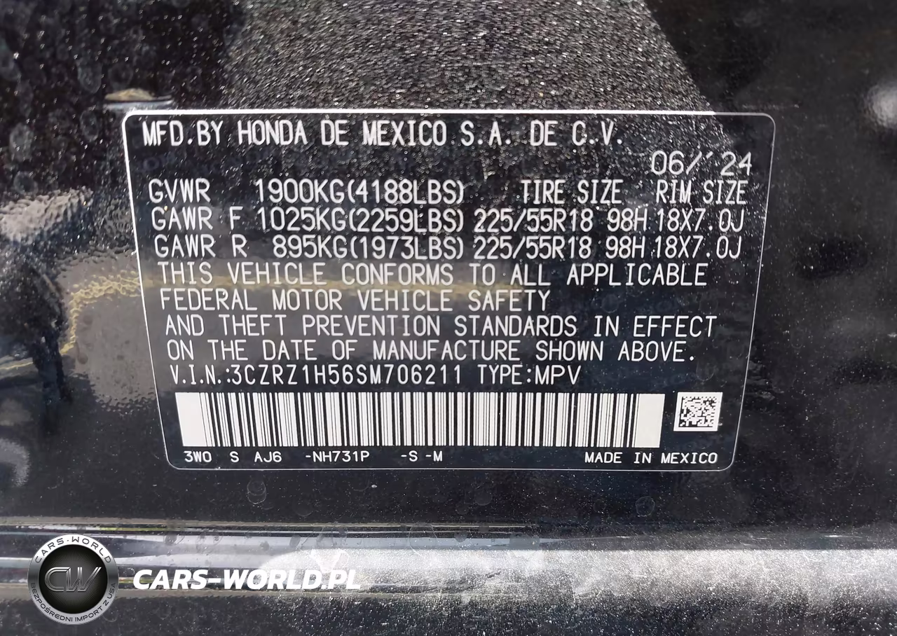 2025 Honda Hr-V Sport VIN:3CZRZ1H56SM706211 - 9