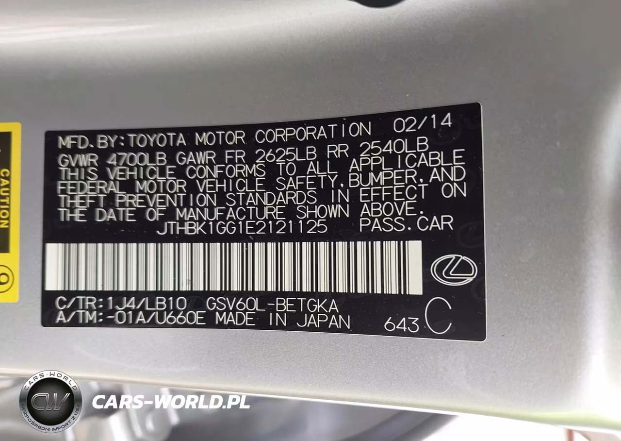 2014 Lexus Es 350 VIN:JTHBK1GG1E2121125 - 9