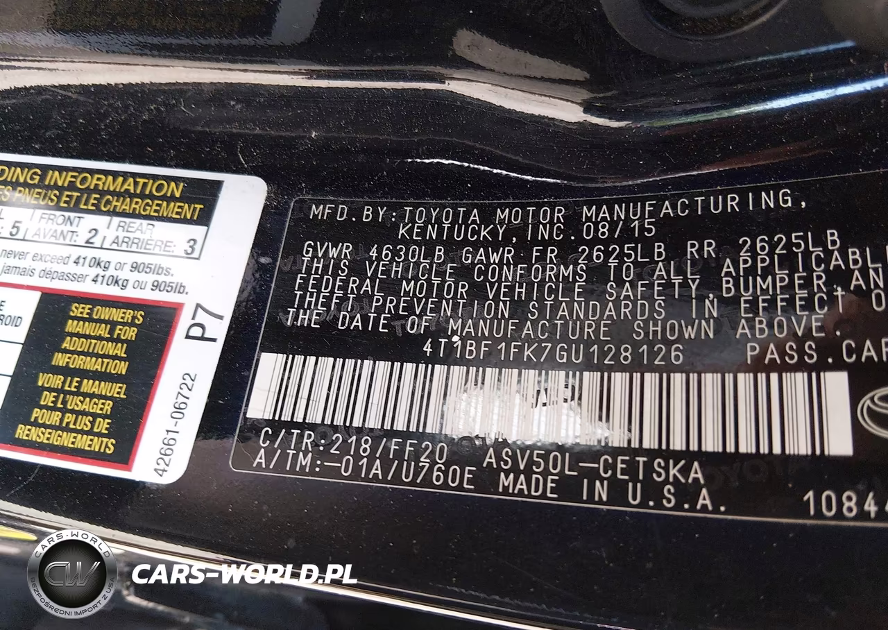 2016 Toyota Camry Se VIN:4T1BF1FK7GU128126 - 9