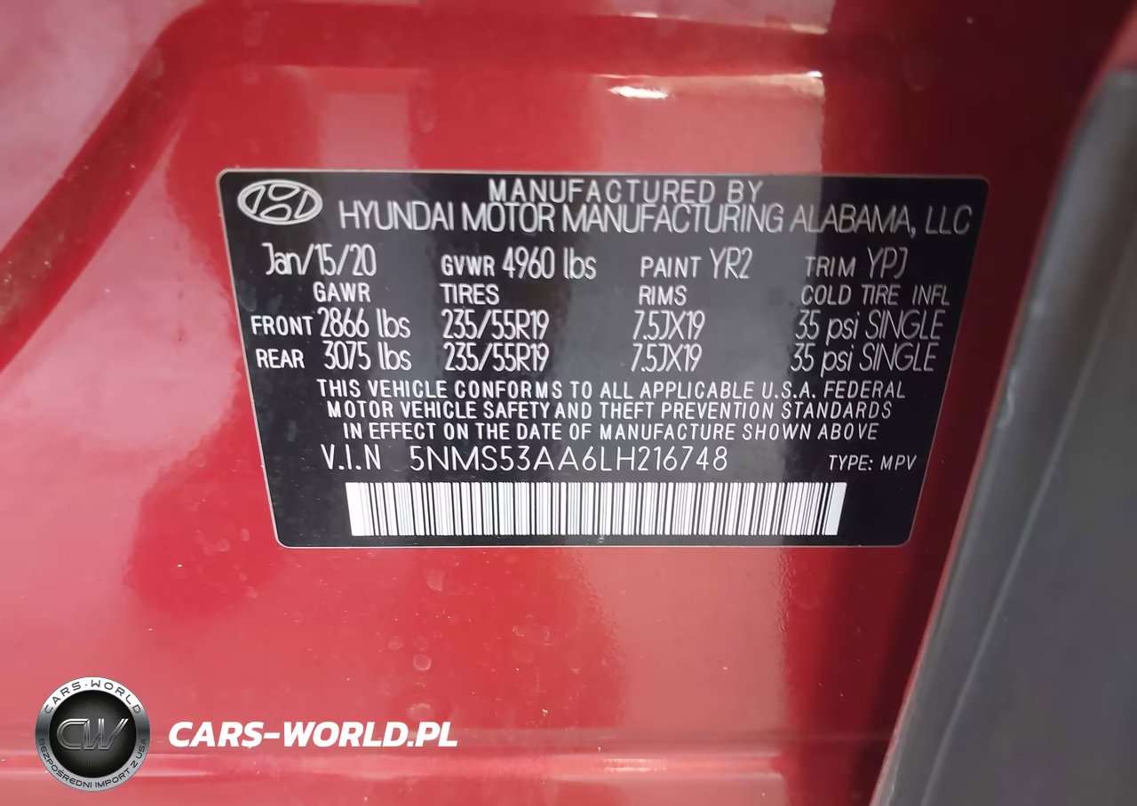 2020 Hyundai Santa Fe Limited 2.0T VIN:5NMS53AA6LH216748 - 9