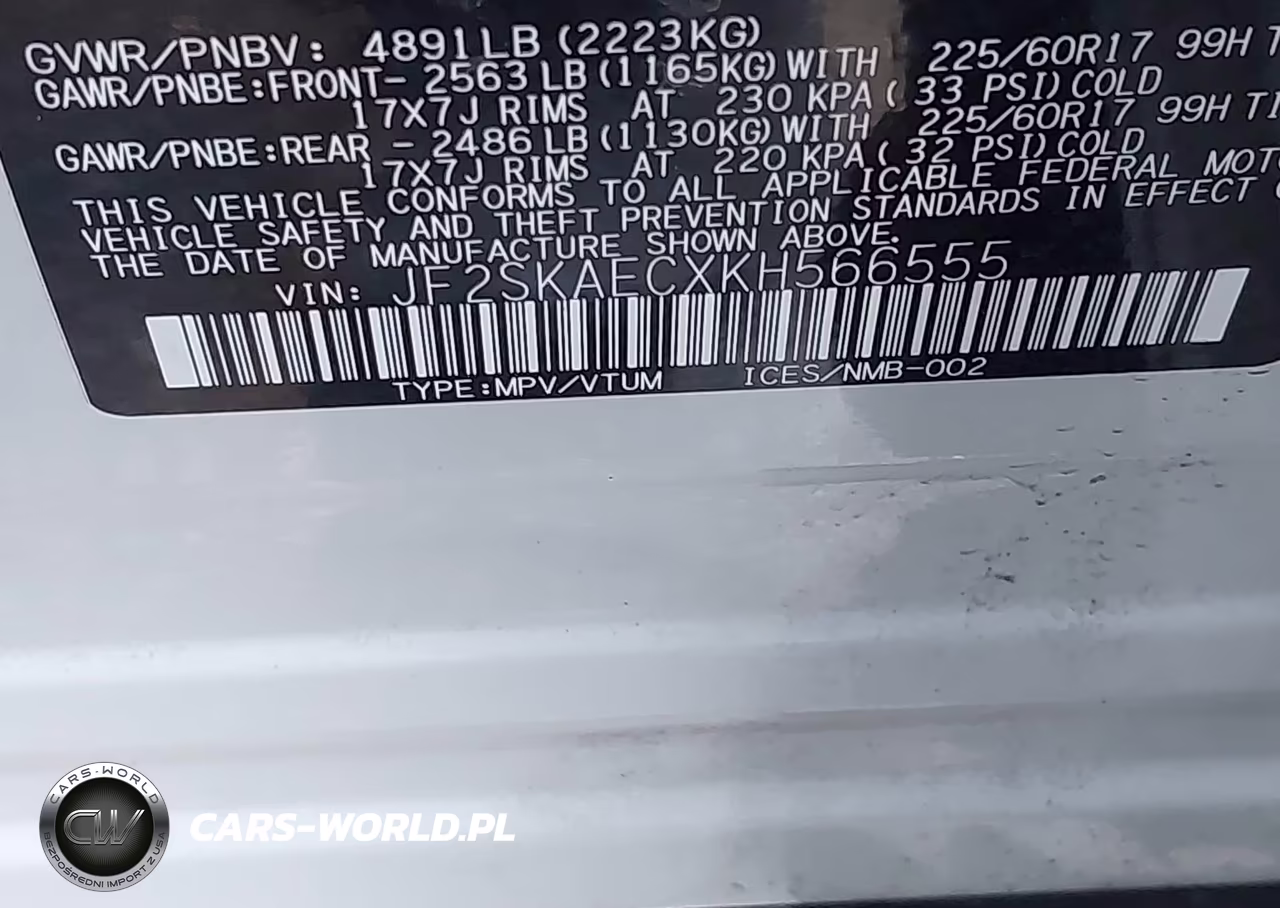 2019 Subaru Forester Premium VIN:JF2SKAECXKH566555 - 9