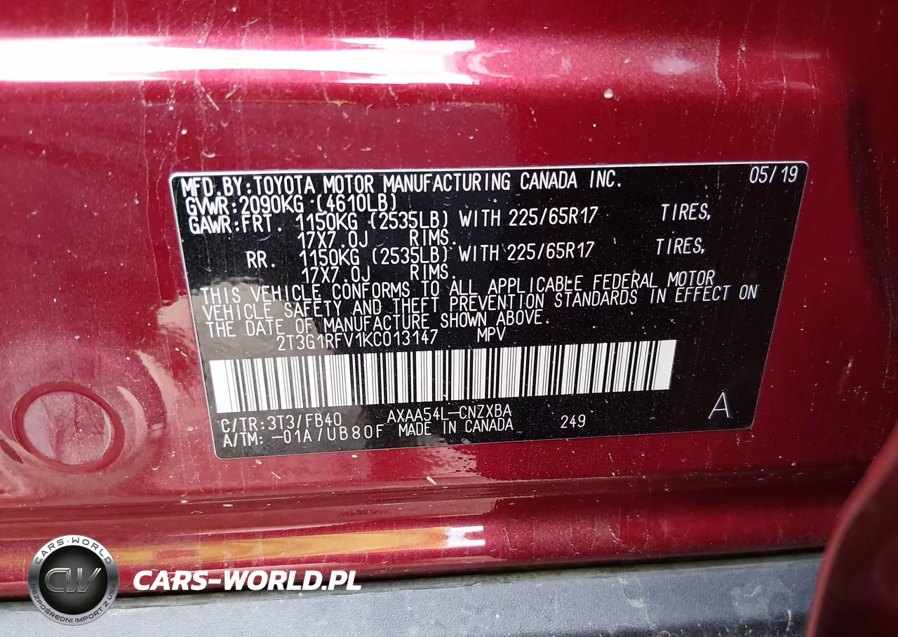 2019 Toyota Rav4 Le VIN:2T3G1RFV1KC013147 - 9