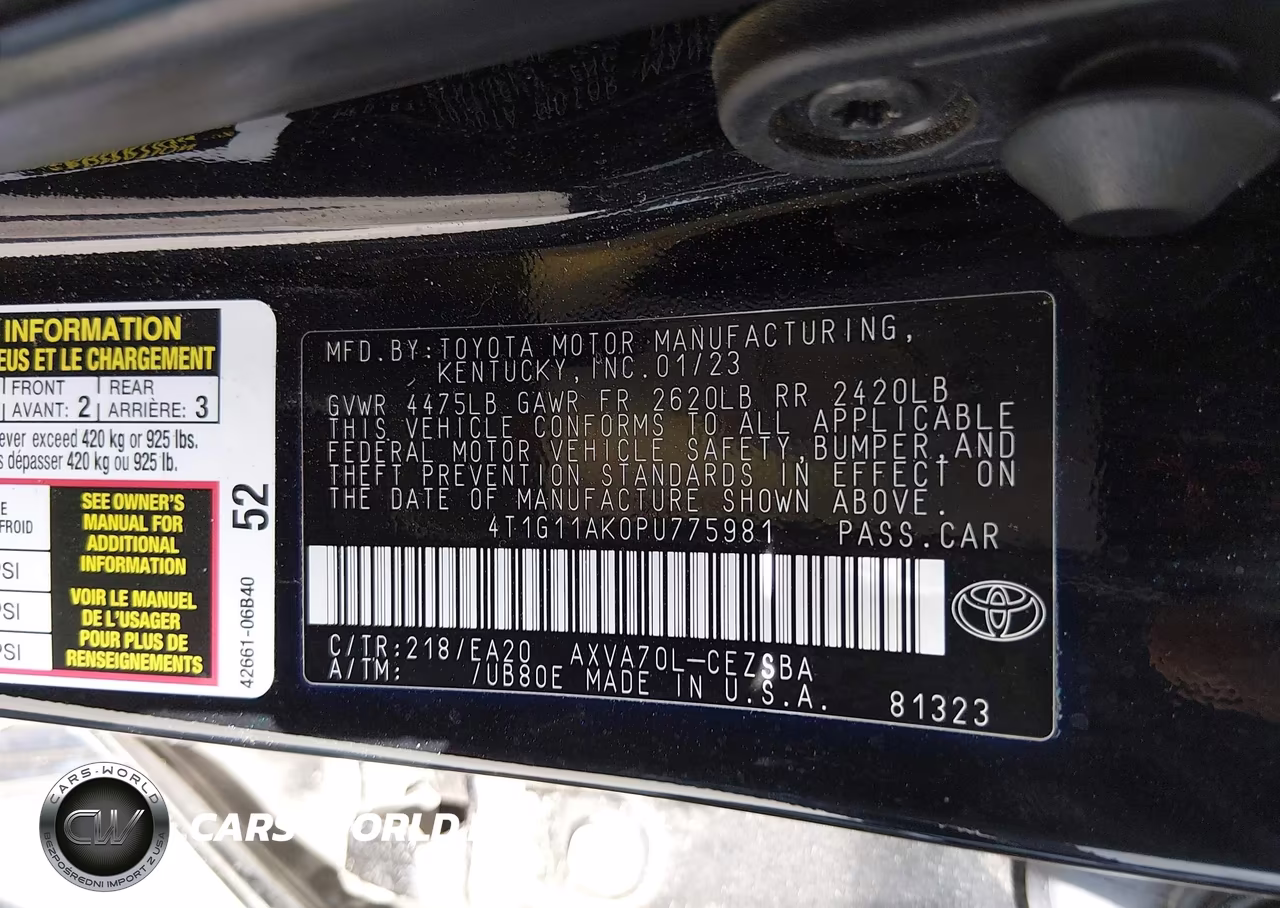 2023 Toyota Camry Se VIN:4T1G11AK0PU775981 - 9