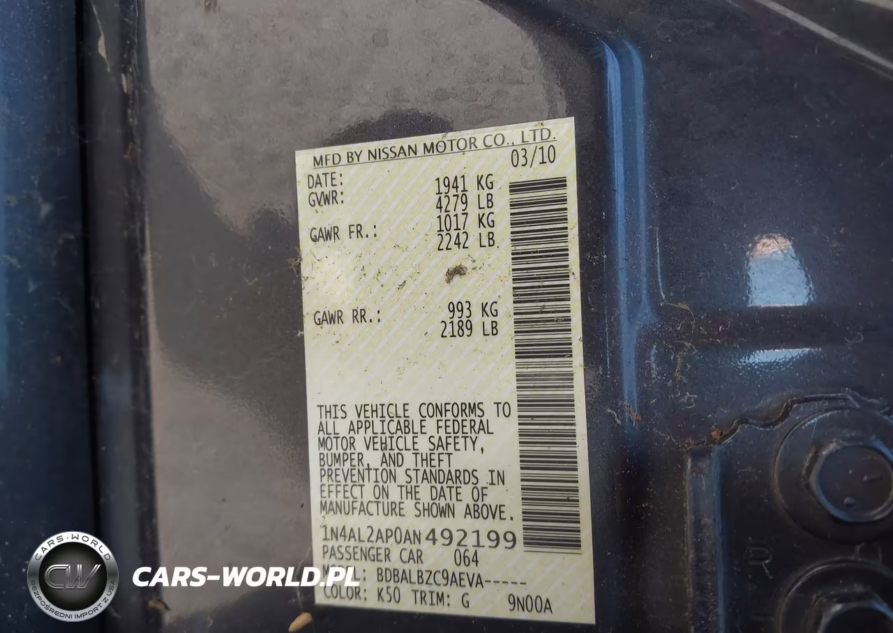 2010 Nissan Altima 2.5 S VIN:1N4AL2AP0AN492199 - 9
