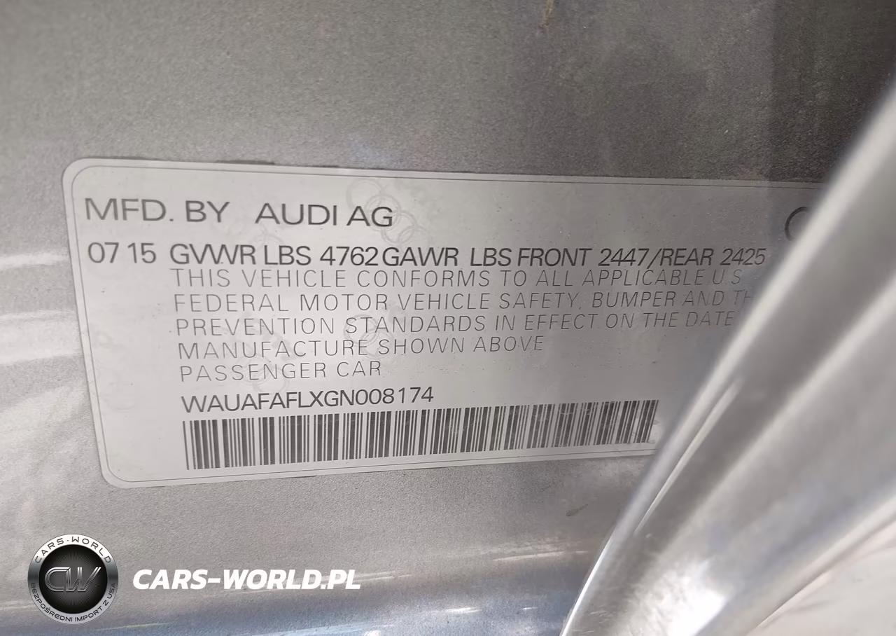 2016 Audi A4 Premium VIN:WAUAFAFLXGN008174 - 9