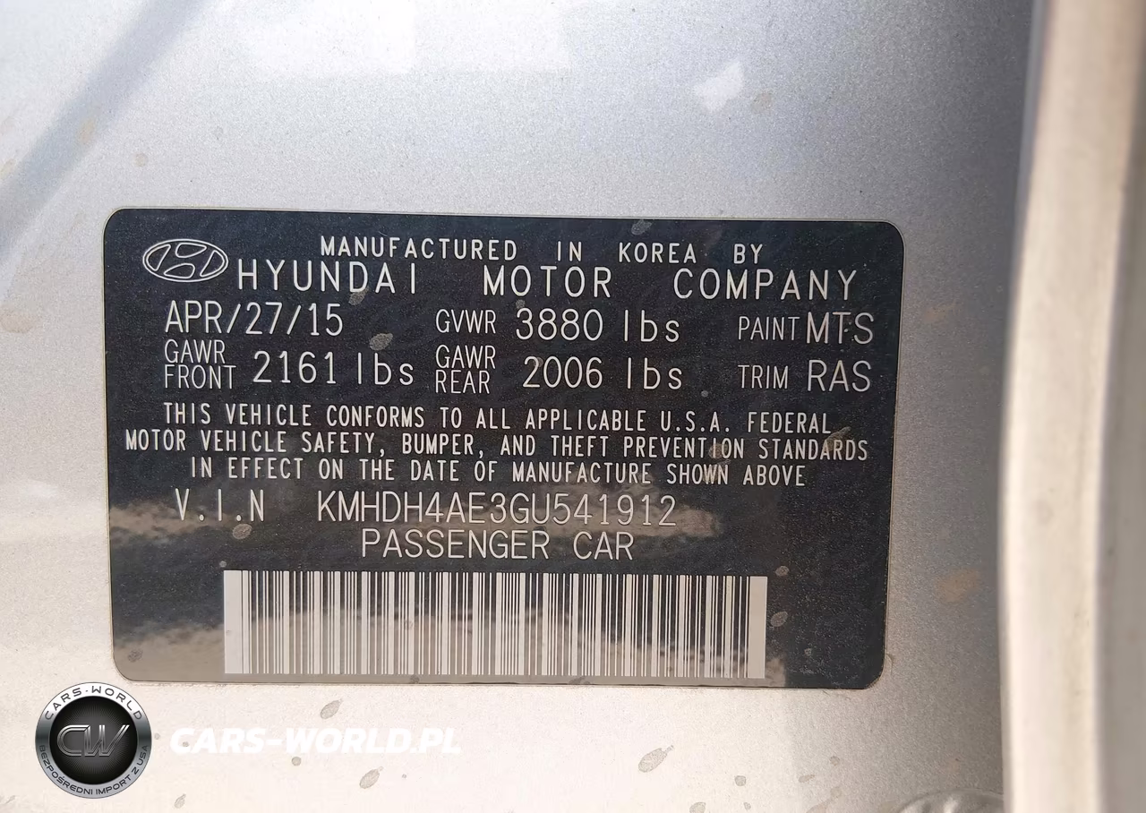 2016 Hyundai Elantra Se VIN:KMHDH4AE3GU541912 - 10