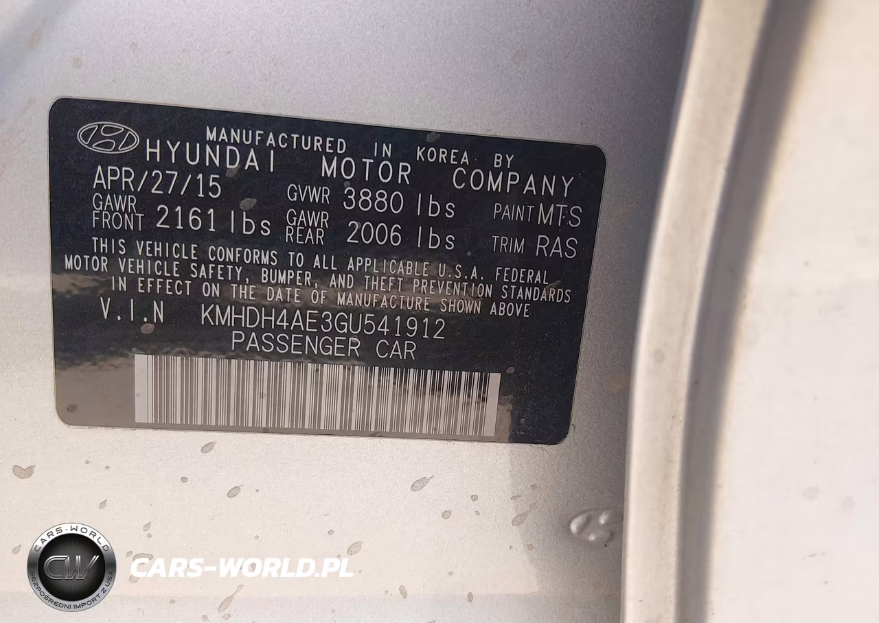 2016 Hyundai Elantra Se VIN:KMHDH4AE3GU541912 - 9