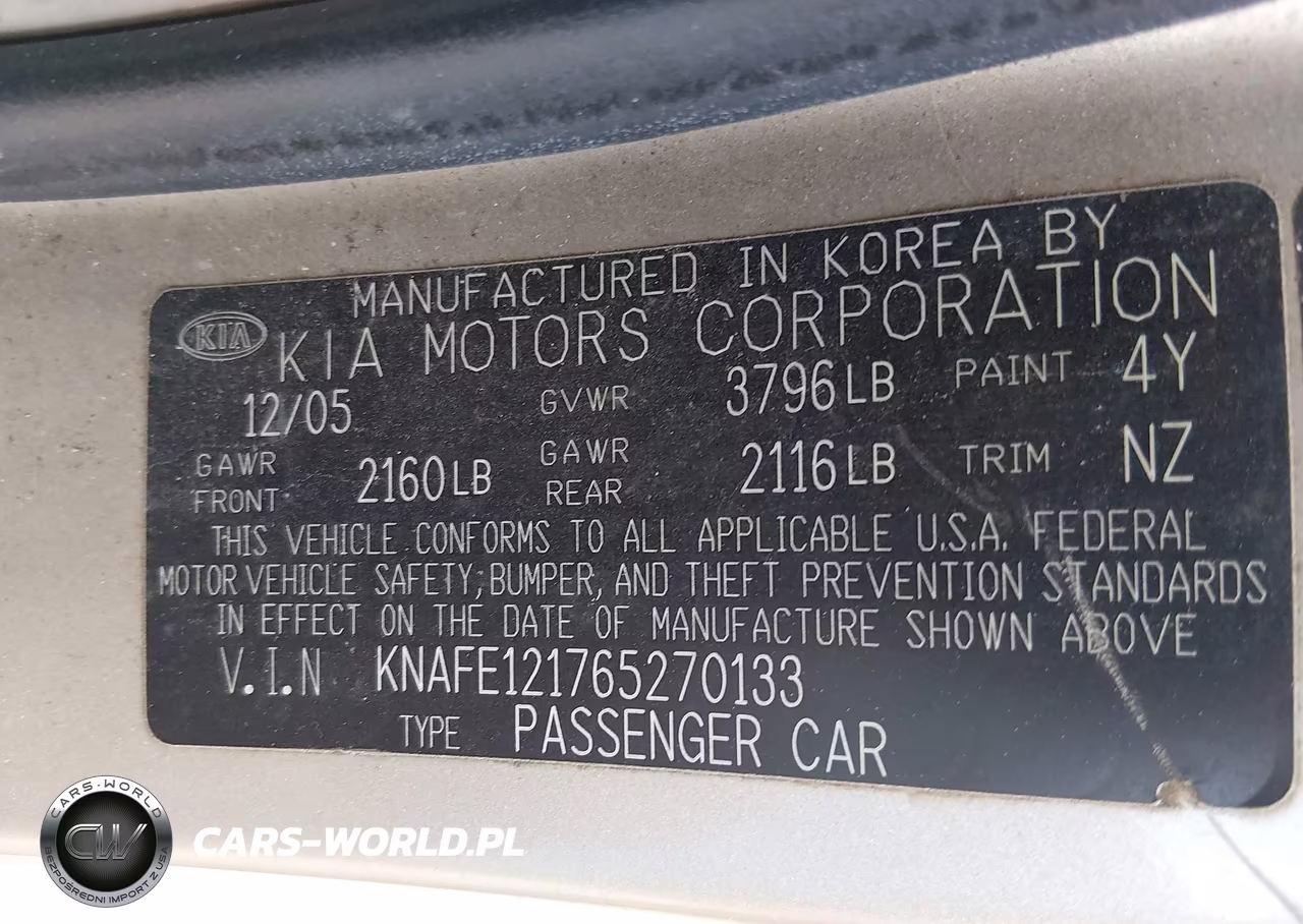 2006 Kia Spectra Ex-Lx-Sx VIN:KNAFE121765270133 - 9