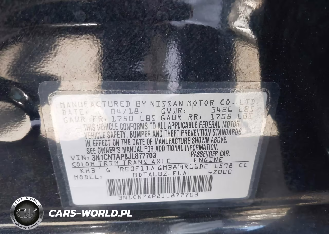 2018 Nissan Versa 1.6 Sv VIN:3N1CN7AP8JL877703 - 9