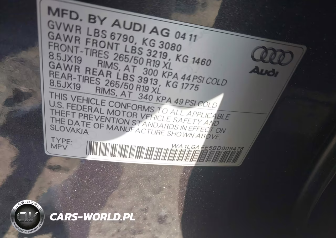 2011 Audi Q7 3.0T Premium VIN:WA1LGAFE5BD009476 - 9