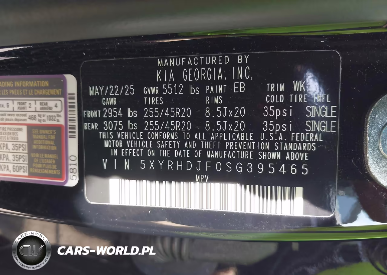 2025 Kia Sorento X-Line Ex VIN:5XYRHDJF0SG395465 - 9
