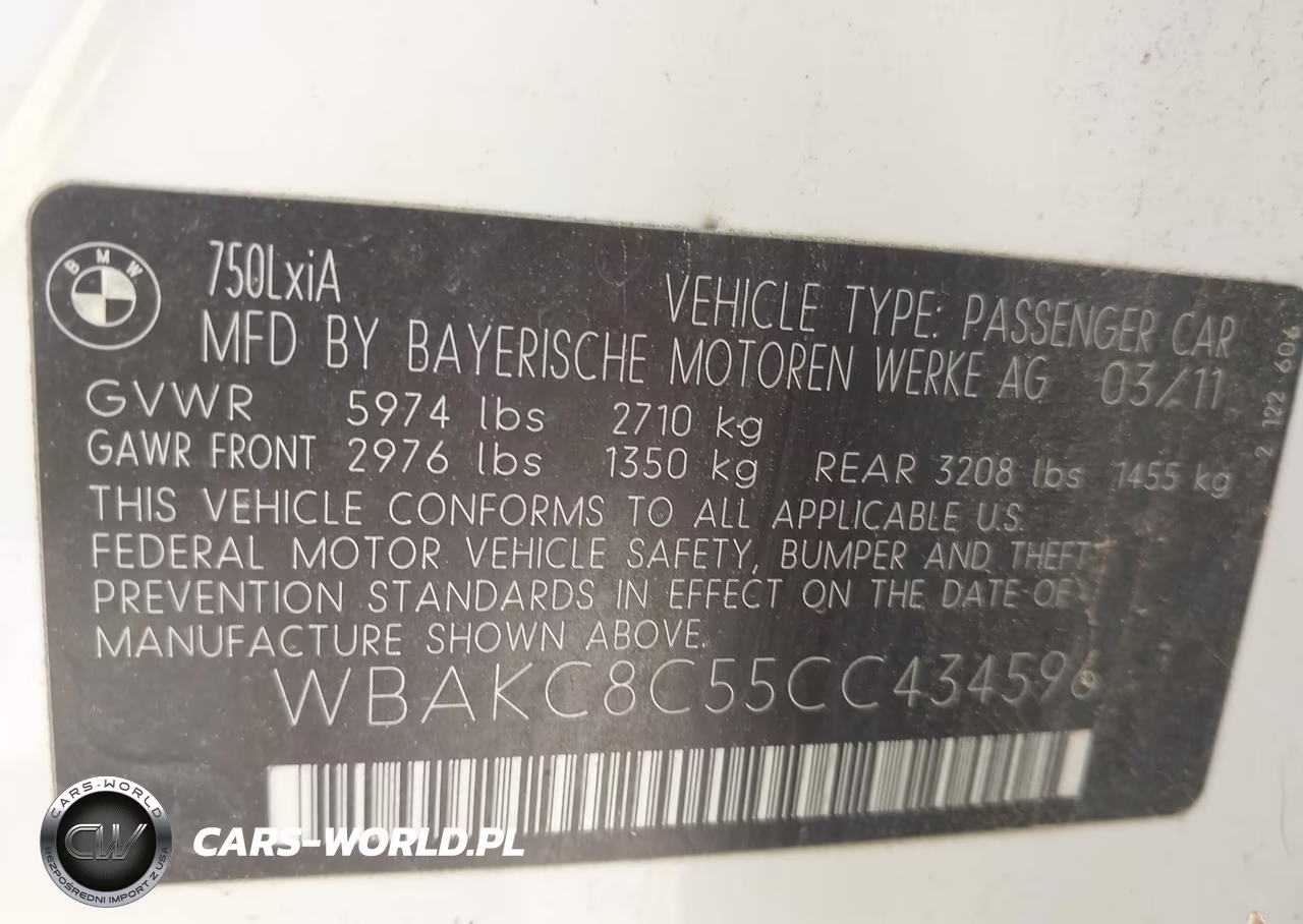 2012 BMW 750Li xDrive VIN:WBAKC8C55CC434596 - 9