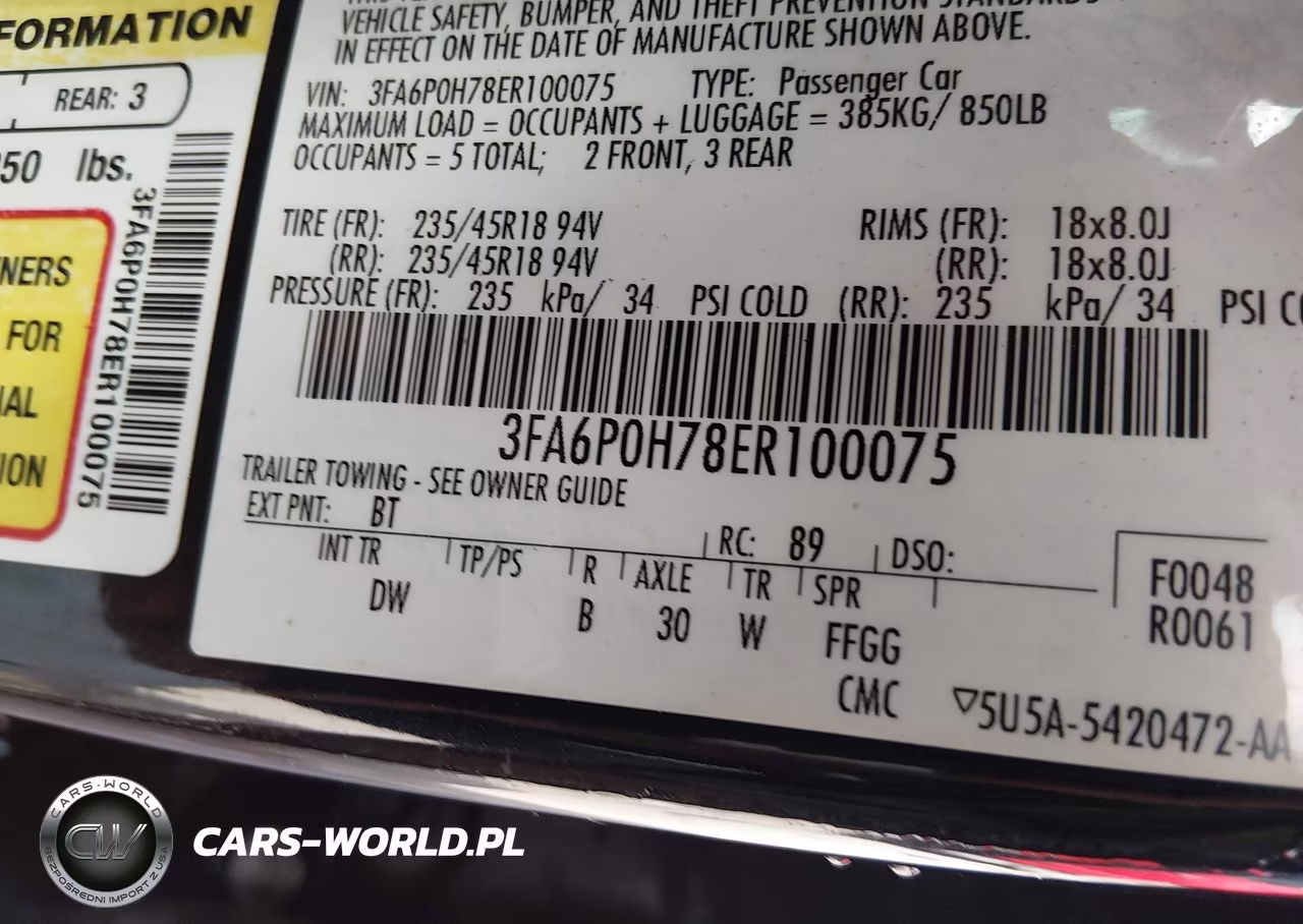 2014 Ford Fusion Se VIN:3FA6P0H78ER100075 - 9