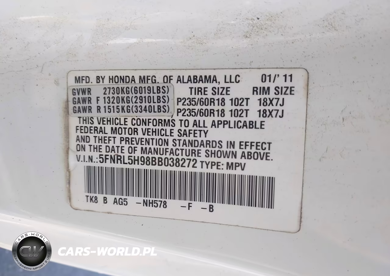 2011 Honda Odyssey Touring-Touring Elite VIN:5FNRL5H98BB038272 - 9