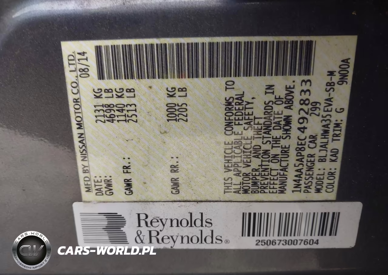 2014 Nissan Maxima 3.5 Sv VIN:1N4AA5AP8EC492833 - 9