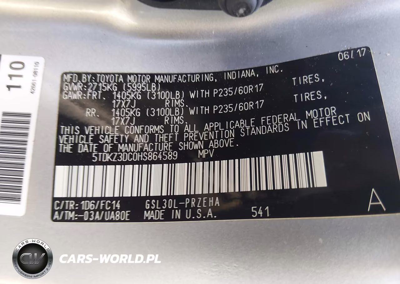 2017 Toyota Sienna Le 8 Passenger VIN:5TDKZ3DC0HS864589 - 9