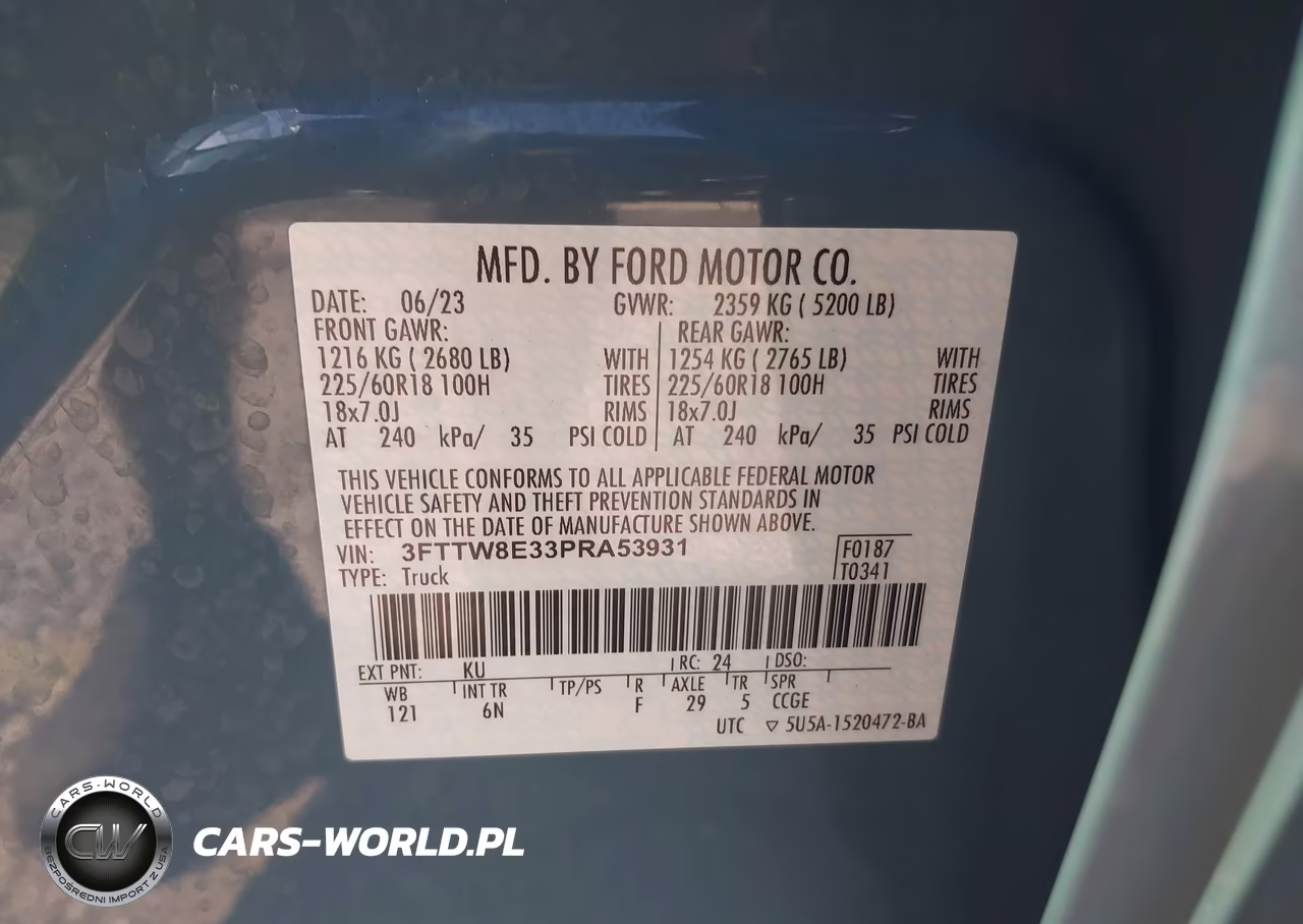 2023 Ford Maverick Lariat VIN:3FTTW8E33PRA53931 - 9