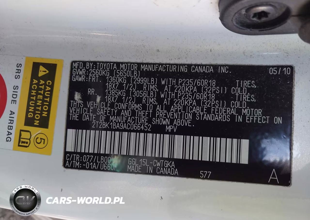 2010 Lexus Rx 350 VIN:2T2BK1BA9AC066452 - 9