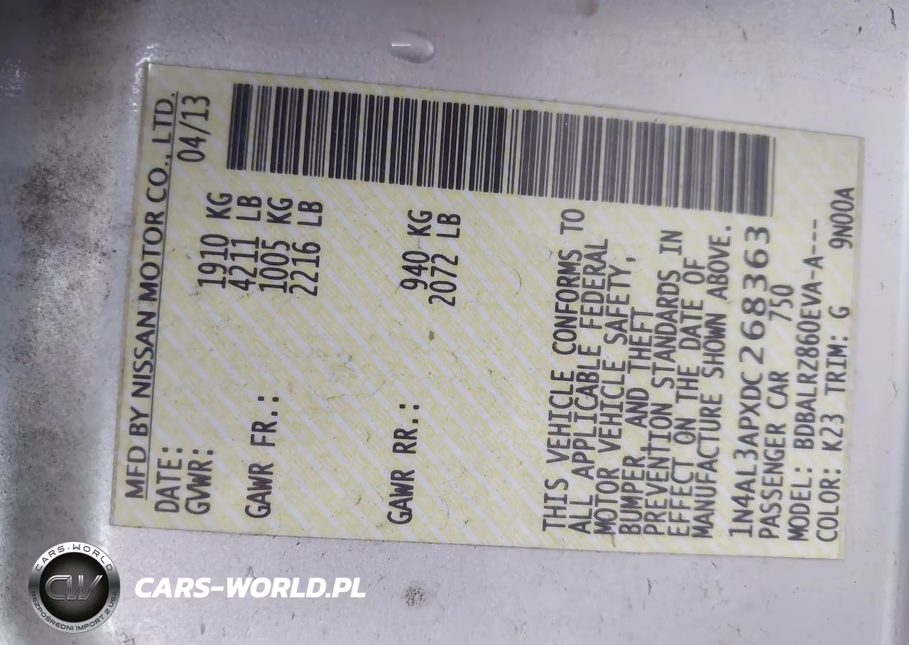 2013 Nissan Altima 2.5 S VIN:1N4AL3APXDC268363 - 9
