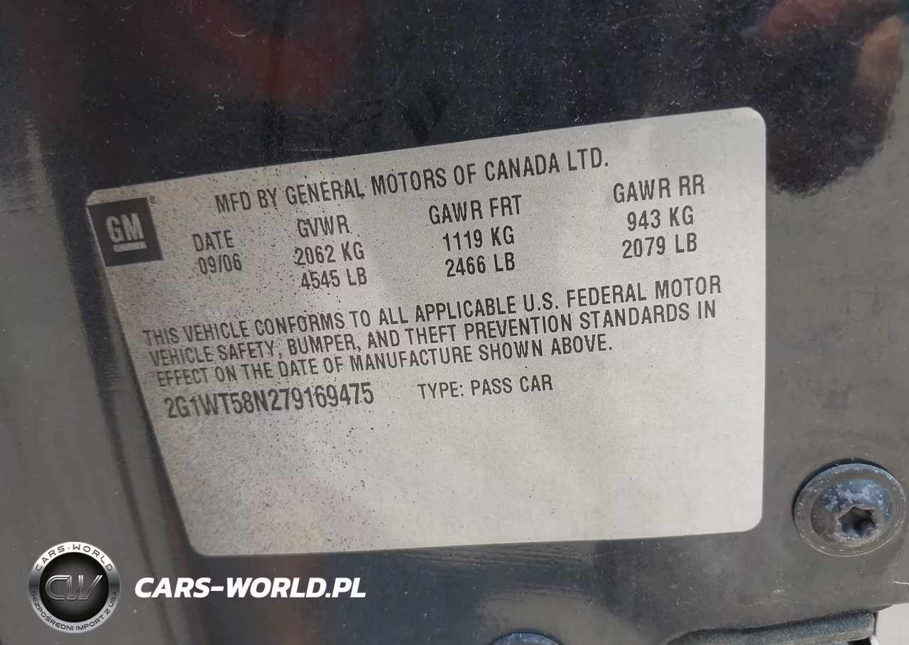 2007 Chevrolet Impala 3.5L Lt VIN:2G1WT58N279169475 - 9